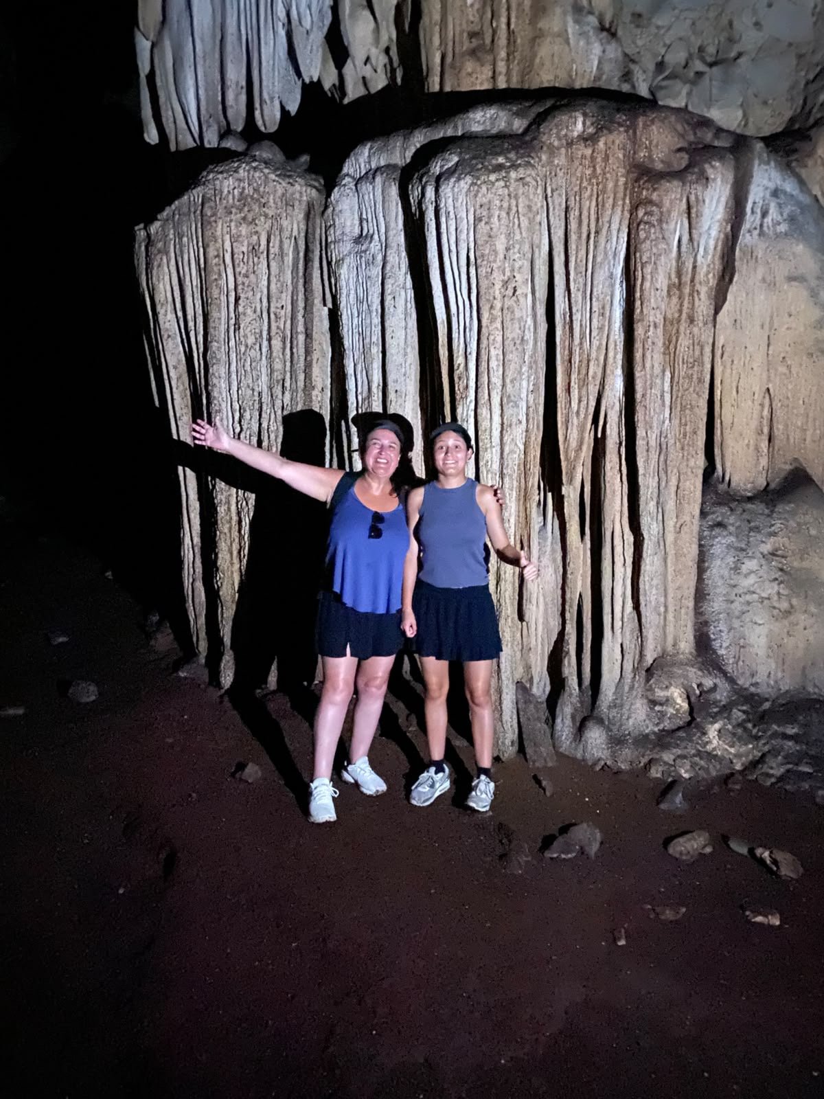 Group inside a limestone cave