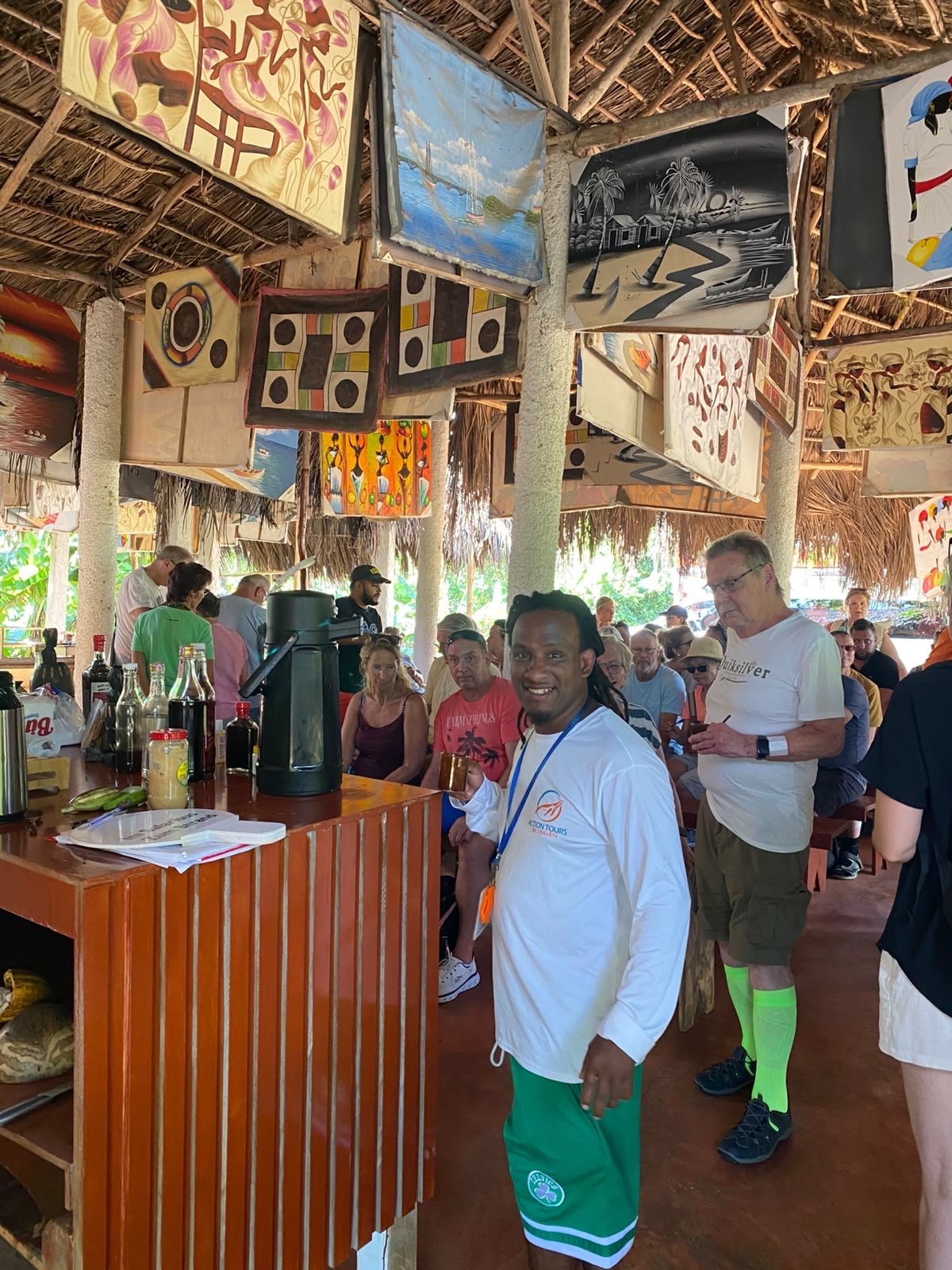 Local bar stop with folk art on the City Tour
