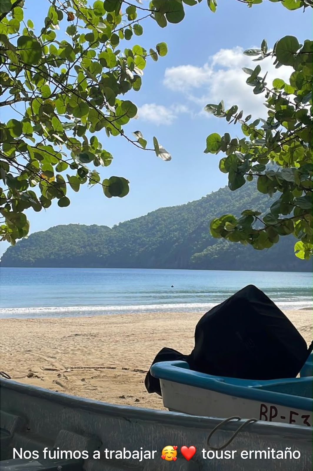 Boat on the sand at Playa Emitaño
