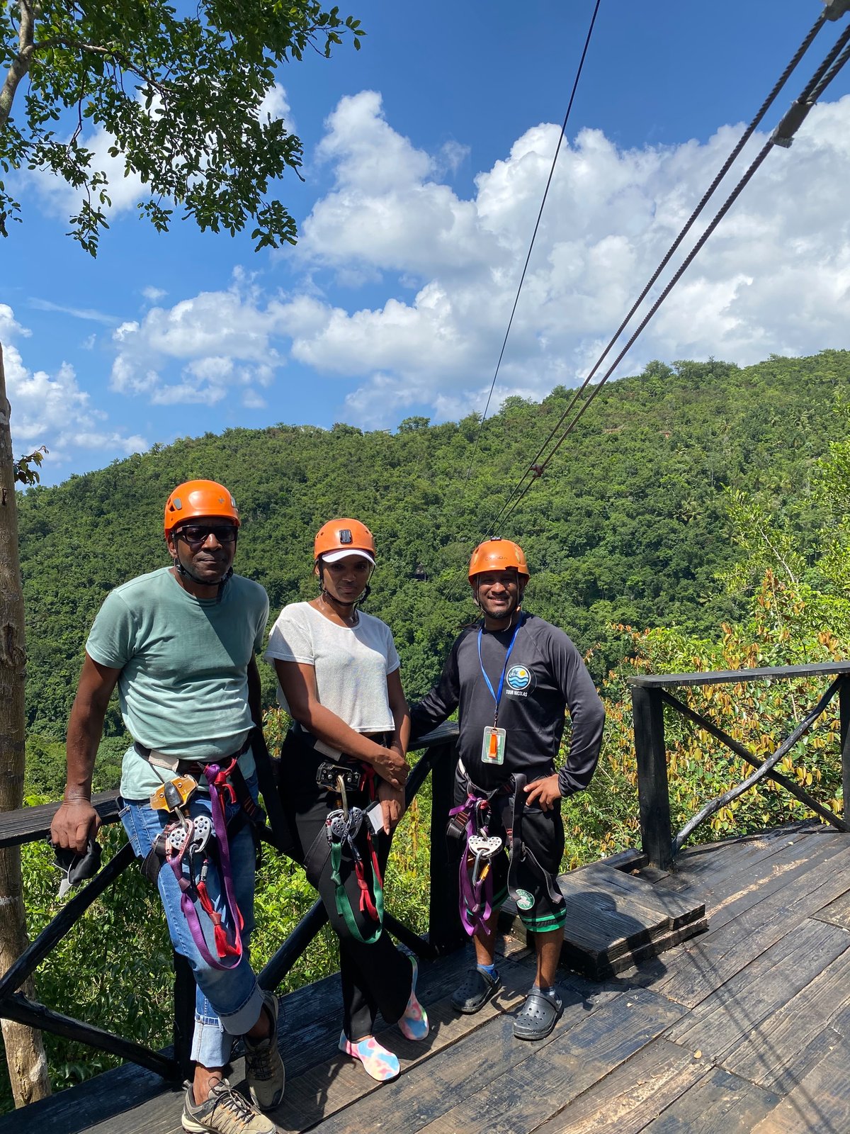 Group of guests ready for the zipline